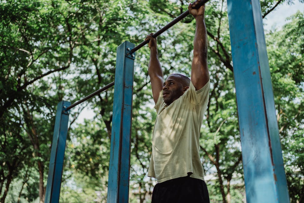 exercising outdoors