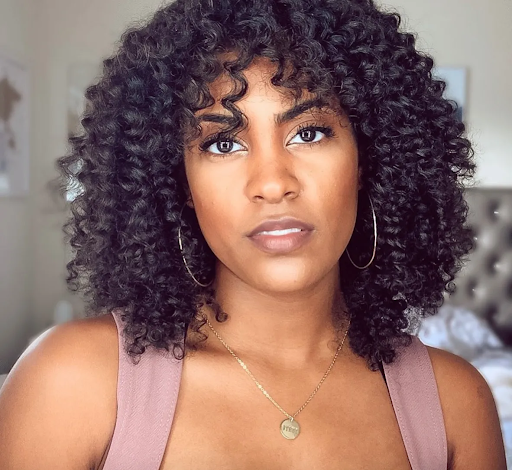 Kinky curly long bob